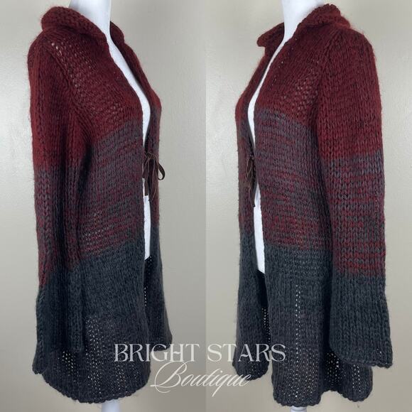 Rare Vintage Knit Ombre Duster Cardi ASO Willow Rosenberg BtVS Ashley Olsen Red - Picture 8 of 12